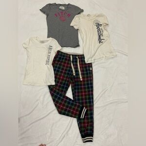 Y2K Abercrombie & Fitch Red, white, greyand Green Plaid Bundle Set